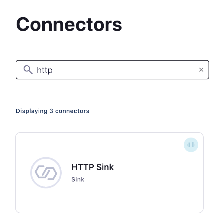 Confluent Cloud interface showing how to create an HTTP Sink connector
